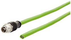 Kabel M12 Industrial Ethernet, kodowanie X, 2,0 m, złącze M12 proste - wolny koniec kabla, PUR Kabel LAN Metz Connect 142M2X10020, 1 szt., M12, CAT 6a, S/FTP, 2.00 m, zielony