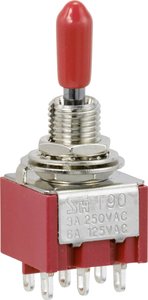 Przełącznik kołyskowy TRU COMPONENTS TC-9354000, 2 x wł/wył/wł, 250 V/AC, 3 A, 1 szt.