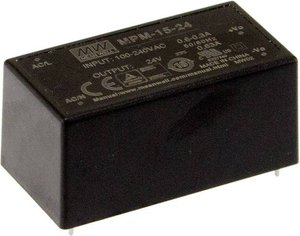 Seria zasilaczy impulsowych MEANWELL serii MPM-15 Medyczna enkapsulowana pojedyncza moc wyjściowa: 15W Zasilacz AC/DC Mean Well MPM-15-5 5 V/DC 3 A 15 W