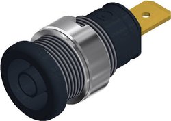 Gniazdo bananowe montażowe SKS Hirschmann SEB 2620, izolowane, O 4 mm, czarne