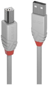 Kabel USB LINDY, USB 2.0, Złącze męskie USB-A, Złącze męskie USB-B, 2.00 m