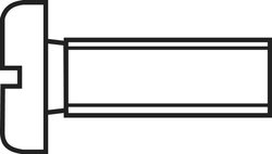 Wkręt z łbem walcowym, DIN 84, M1,2, 6 mm