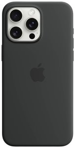 Apple Silicon Case MagSafe Futerał backcase Apple iPhone 15 Pro Max czarny Ładowarka indukcyjna, Odporny na wstrząsy