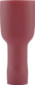 Konektor żeński, pełna izolacja PCV, tuleja, 4.8x0.5 mm, 0.5-1.0 mm2, czerwony