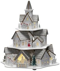 Konstsmide 3256-210 Figurka drewniana Dom ciepła biel LED ciepły biały  Timer, z przełącznikiem