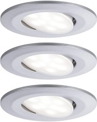 Oprawa wpuszczana HomeSpa LED Calla zestaw podstawowy obrotowy IP65 okrągła 90mm 30° 3x5.5W 3x530lm 230V 4000K matowy chrom Lampa łazienkowa LED do wbudowania Paulmann Calla 99929 18 W chrom (matowy) 530 lm