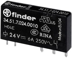 Przekaźnik drukowany Finder 34.51.7.024.4010 34.51.7.024.4010, monostabilny, 1 cewka, 250 V/AC, 6 A, 1 szt.