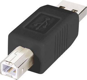 Przejściówka, adapter USB 2.0 Renkforce RF-4078647 rf-usba-03, [1x złącze męskie USB-A 2.0 - 1x złącze męskie USB-B 2.0]