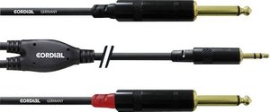 Przejściówka Cordial  [1x złącze męskie jack 3,5 mm - 2x złącze męskie jack 6,3 mm] 6.00 m