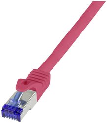 Kabel LAN LogiLink C6A054S, 1 szt., RJ45, CAT 6a, S/FTP, 2.00 m, czerwony