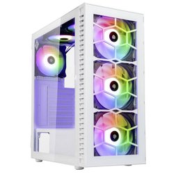 Kolink Observatory HF Glass Midi Tower Obudowa do komputera biały z 2 wentylatorami LED, z 4 wentylatorami LED