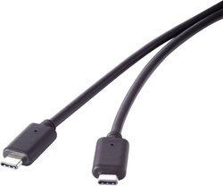 Kabel przyłączeniowy USB 3.1 Renkforce USB C™/USB C™, czarny 1.50 m Kabel Renkforce RF-4381074