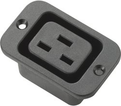 Złącze męskie IEC TRU COMPONENTS C19 złącze żeńskie do wbudowania pionowego Łączna ilość styków: 2 + PE 16 A czarny 1 szt.