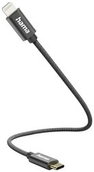 Kabel do ładowania USB Hama, USB 2.0, Złącze męskie Lightning, Złącze męskie USB-C®, 0.20 m