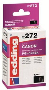 Edding Tusz Zamiennik Canon PGI-525PGBK Czarny  atrament Edding EDD-272 18-272, 1 szt.