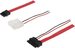 Kabel do dysku twardego SATA Digitus AK-400114-005-R, [1x złącze żeńskie SATA 7-pin - 1x złącze żeńskie Slimline SATA (7+6-pin)], 0.50 m, czerwony