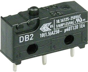 Mikroprzełącznik DB2C-C1AA 250 V/AC 10 A 1 x wł/(wł) ZF  chwilowy 1 szt.