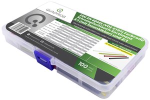 Asortyment rurek termokurczliwych DIN EN 60445 (VDE 0197) 100 sztuk (3:1 i 2:1) Zestaw rurek termokurczliwych Quadrios 1812CA008, 3:1, 2:1, 100 Teile