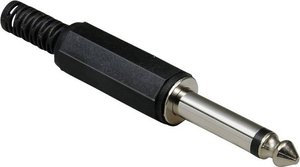 Złącze męskie jack 6,35 mm 1107001 BKL Electronic 1107001 złącze męskie proste Ilość styków: 2 mono czarny 1 szt.