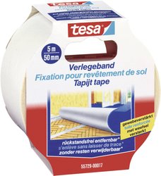 Taśma do dywanów tesa® — dwustronnie klejąca, do układania wykładzin dywanowych i wykładzin podłogowych z PVC Taśma do wykladzin tesa 55729-00017-11 REMOVABLE (D x S) 5 m x 50 mm 5 m 1 szt.