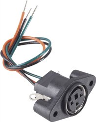 Złącze męskie DIN miniaturowe  0204025 BKL Electronic 0204025 złącze żeńskie do wbudowania pionowego Ilość styków: 4  czarny 1 szt.