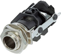 Złącze męskie jack 6,35 mm Rean AV RJ3VM RJ3VM, ocynowany, złącze żeńskie do wbudowania pionowego, 1 szt.