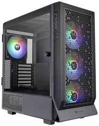 Thermaltake CA-1X5-00M1WN-00 Midi Tower Obudowa gamingowa czarny z 4 wentylatorami LED, z okienkiem