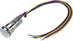 Przycisk wandaloodporny TRU COMPONENTS LAS1-GQ-11E/B/230V/IP67 1303047, 19 mm, 250 V/AC, 3 A, 1 szt.