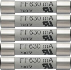 Zestaw 5 zapasowych bezpieczników 630mA / 600V testo 0590 0007