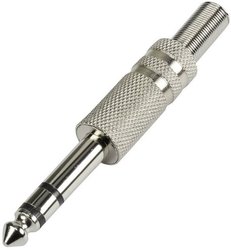 Złącze męskie jack 6,35 mm TRU COMPONENTS 595203, złocony, złącze męskie proste, 1 szt.