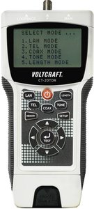Tester kabli VOLTCRAFT CT-20TDR, CAT3, CAT4, CAT5, CAT5E, CAT6, koncentryczne