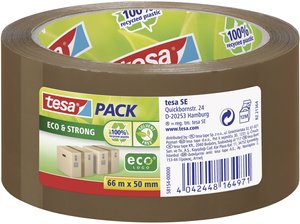 Taśma pakowa / taśma pakowa tesapack® Eco & Strong — przyjazna dla środowiska, do bezpiecznego pakowania Taśma pakowa tesa tesapack® 58154-00000-00 ECO & STRONG (D x S) 66 m x 50 mm 66 m 1 szt.