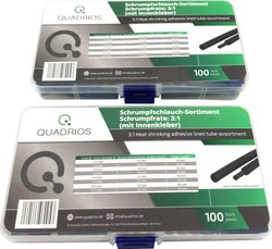 Rurka termokurczliwa Premium 3:1 z klejem w opakowaniu do przechowywania 200 szt Zestaw rurek termokurczliwych Quadrios 2107CA135 2107CA135, 3:1, 200 szt.
