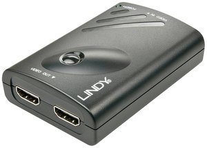 Konwerter DisplayPort, HDMI LINDY 38409, [1x złącze żeńskie DisplayPort - 2x złącze żeńskie HDMI]