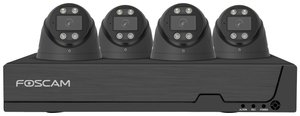 Foscam FN9108E-T4-2T 8-kanałowy zestaw do monitoringu 3K 5 MP PoE (czarny) z 4 kamerami monitorującymi Foscam  FN9108E-T4-2T black LAN IP-Zestaw monitorujący 8-kanałowy z 4 kamerami 3840 x 2160 px