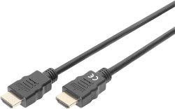 Kabel połączeniowy DIGITUS HDMI Premium High Speed, typ A M/M, 2.0m, w/Ethernet, Ultra HD 60p, złoty, czarny Kabel HDMI Digitus DB-330123-020-S DB-330123-020-S, kanał powrotny audio, HDMI 4K z Internetem, 2.00 m