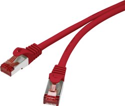 Kabel LAN Renkforce RF-5251926, 1 szt., RJ45, CAT 6, S/FTP, 0.15 m, czerwony