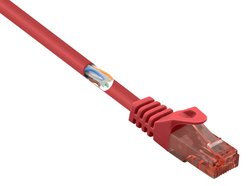 Kabel LAN Basetech BT-2272293, 1 szt., RJ45, CAT 6, U/UTP, 3.00 m, czerwony