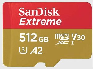 Karta pamięci microSDHC SanDisk Extreme, 512 GB, Class 10 UHS-I