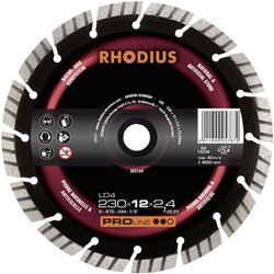 Rhodius 303164 LD4 Tarcza tnąca diamentowa Średnica 230 mm Średnica otworu 22.23 mm naturalny kamień 1 szt.