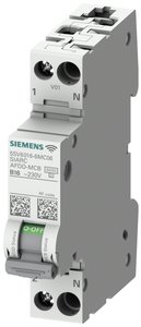 Przełącznik zabezpieczający przed pożarem LS-kombi, komunikacja AC 230V 6kA 2-biegunowy Przełącznik ochrony przeciwpożarowej Siemens 5SV6016-6MC16 5SV60166MC16, 2 styki, 16 A