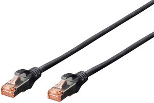 Kabel krosowy DIGITUS Professional CAT 6 S-FTP, LSZH, AWG 27/7, skrętka, 5 m długości, czarny Kabel LAN Digitus DK-1644-050/BL, 1 szt., RJ45, CAT 6, S/FTP, 5.00 m, czarny