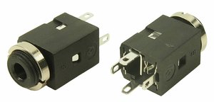 Złącze męskie jack 3,5 mm Cliff FC681375V FC681375V, niklowany, złącze żeńskie do wbudowania, 1 szt.