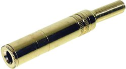 Złącze męskie jack 6,35 mm TRU COMPONENTS 1559774, Au (złoto), złącze, proste, 1 szt.