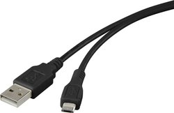 Kabel Kabel USB USB 2.0 Renkforce RF-4316220 Złącze męskie USB-A, Złącze męskie USB Micro-B 1.00 m