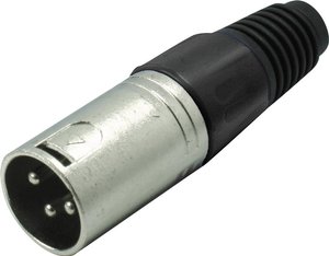 Złącze męskie XLR Kash 55002-S, CuZn (mosiądz), złącze męskie proste, 1 szt.