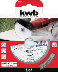 kwb 725270 Tarcza tnąca diamentowa Średnica 125 mm Średnica otworu 22.23 mm płytka ceramiczna, ceramika 1 szt.