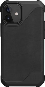 Urban Armor Gear Metropolis Futerał backcase Apple iPhone 12 mini skórzany czarny Odporny na wstrząsy, Ładowarka indukcyjna