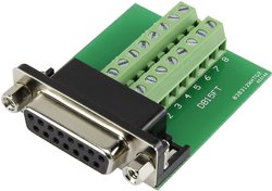 Złącze D-SUB, gniazdo 90 °, ilość biegunów: 15, śrubowe DSUB15F-16TB-2 1 szt.