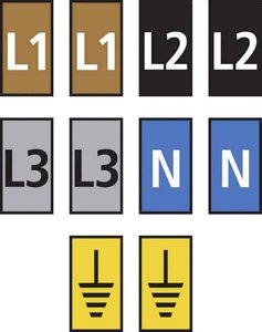 Oznacznik kablowy HellermannTyton WIC2-L1,L2,L3,N,Earth-PA66-MIX 561-02300, 200 szt.